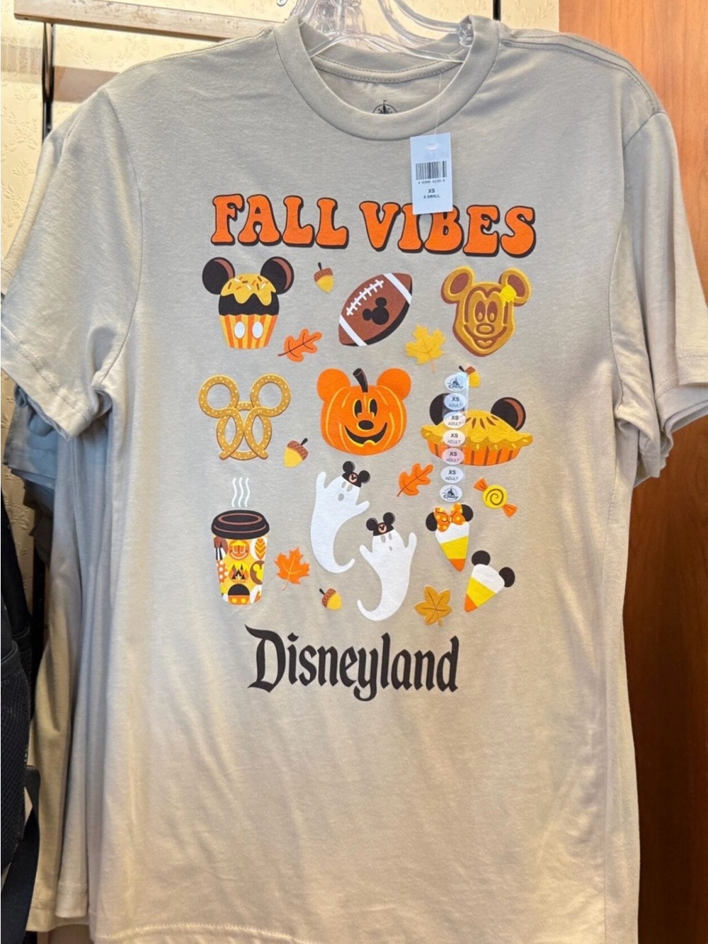 Disney Beige 'Fall Vibes' Graphic Tee with Orange Accents